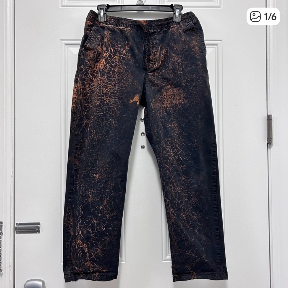 Vans Range Black and Orange Relaxed Fit Pants SZ M